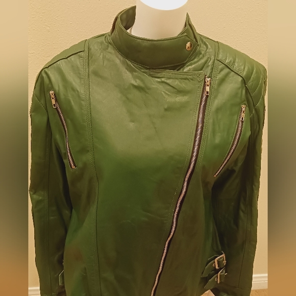 Women Genuine Leather Jacket Motorcycle size XXL - Picture 2 of 11